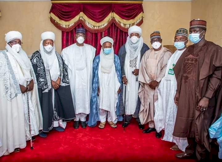 Governor AbdulRahman AbdulRazak leads Kwara State Delegation on Condolence visit to Late Emir of Zazzau's Palace.